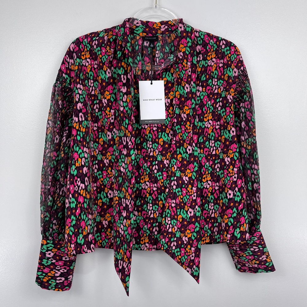 Who What‎ Wear Multi Animal Print Blouse Sz S NWT